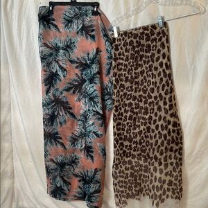 Floral and Leopard Print Fashion Scarves